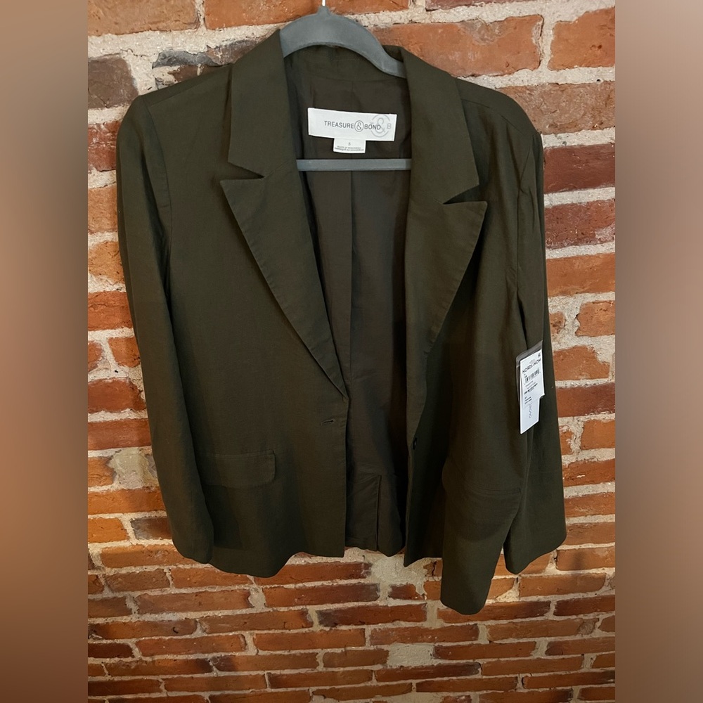 NWT W Olive Green Blazer
